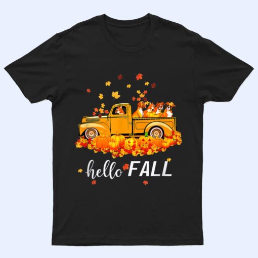 Hello Fall Boxer Leaf Autumn Red Truck Dog Lover Ver 1 T Shirt