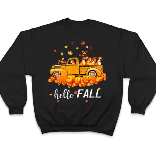 Hello Fall Boxer Leaf Autumn Red Truck Dog Lover Ver 1 T Shirt