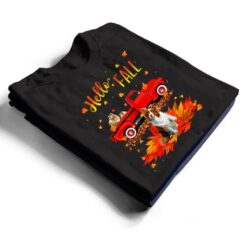 Hello Fall Collie Leaf Autumn Red Truck Dog Lover T Shirt - Dream Art Europa