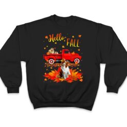 Hello Fall Collie Leaf Autumn Red Truck Dog Lover T Shirt - Dream Art Europa