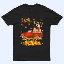 Hello Fall Golden Retriever Leaf Autumn Red Truck Dog Lover T Shirt