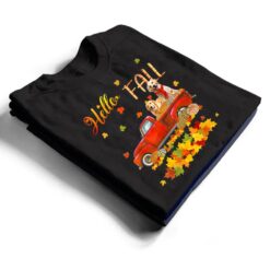 Hello Fall Golden Retriever Leaf Autumn Red Truck Dog Lover T Shirt - Dream Art Europa