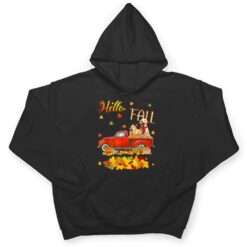 Hello Fall Golden Retriever Leaf Autumn Red Truck Dog Lover T Shirt - Dream Art Europa