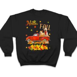 Hello Fall Golden Retriever Leaf Autumn Red Truck Dog Lover T Shirt - Dream Art Europa