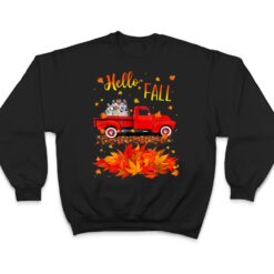 Hello Fall Husky Leaf Autumn Red Truck Dog Lover T Shirt - Dream Art Europa