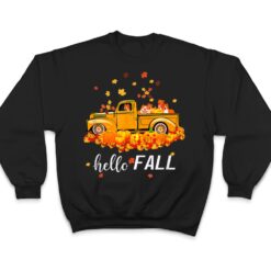 Hello Fall Pitbull Leaf Autumn Red Truck Dog Lover T Shirt - Dream Art Europa