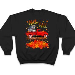 Hello Fall Schnauzer Leaf Autumn Red Truck Dog Lover T Shirt - Dream Art Europa