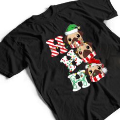 Ho Ho Ho Pug Dog Lights Santa Hat reindeer ELF Christmas T Shirt - Dream Art Europa