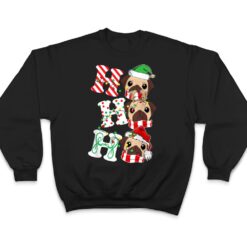 Ho Ho Ho Pug Dog Lights Santa Hat reindeer ELF Christmas T Shirt - Dream Art Europa