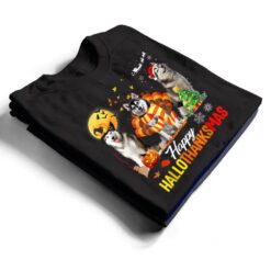 Husky Dog Happy Hallothanksmas Halloween Thanksgiving Xmas T Shirt - Dream Art Europa