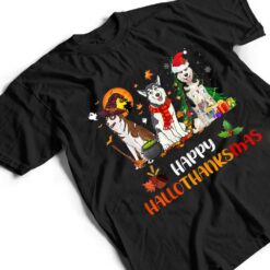 Husky Dog Happy Hallothanksmas Halloween Thanksgiving T Shirt - Dream Art Europa