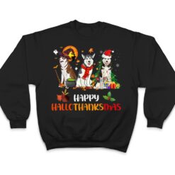 Husky Dog Happy Hallothanksmas Halloween Thanksgiving T Shirt - Dream Art Europa