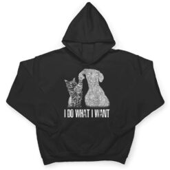 I-Do-What I-Want Cat With-Dog Hand Drawn-Portrait T Shirt - Dream Art Europa