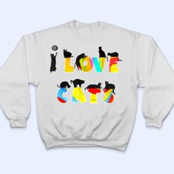 I Love Cats Fun Gift, Cat Lover, Darks T Shirt - Dream Art Europa