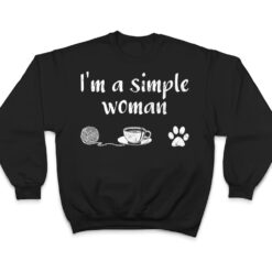 I M A Simple Woman Loves Knitting Coffee Dog Cat Paw T Shirt - Dream Art Europa