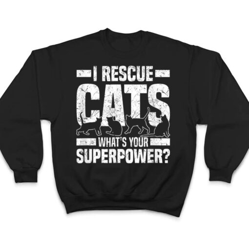 I Rescue Cats What S Your Superpower USA Flag Rescue Cat T Shirt