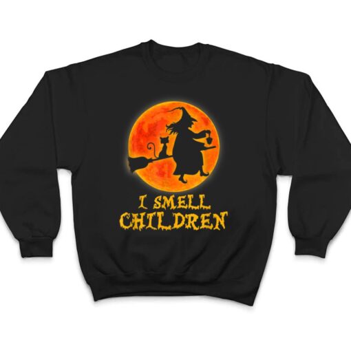 I Smell Children Halloween Costume Witch Black Cat Cute T Shirt