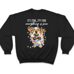 I'm Fine Everything Is Fine Corgi Dog Christmas Lights Xmas T Shirt - Dream Art Europa