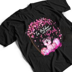 In October We Wear Pink Leopard Cat Breast Cancer Awareness T Shirt - Dream Art Europa