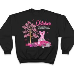 In October We Wear Pink Pumpkin Cat Breast Cancer Awareness_1 T Shirt - Dream Art Europa