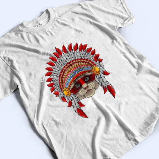 Indigenous Ragdoll Native American Cat Indian Headdress T Shirt