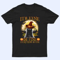 It 'Fine I'm Fine Everything Is Fine Halloween Cat Lover T Shirt