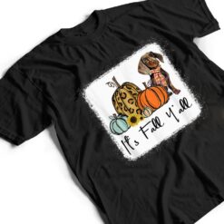 It's Fall Y'all Yellow Dachshund Dog Leopard Pumpkin Falling T Shirt - Dream Art Europa