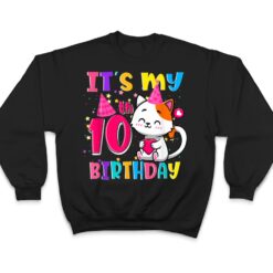 It's My 10th Birthday Gifts 10 Year Old Girl Funny Cat Lover T Shirt - Dream Art Europa