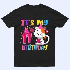 It's My 11th Birthday Gifts 11 Year Old Girl Funny Cat Lover T Shirt