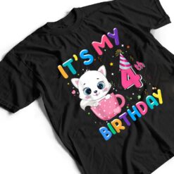 It's My 4th Birthday Girl Funny Cat Birthday 4 Year Old T Shirt - Dream Art Europa