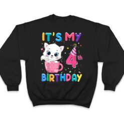 It's My 4th Birthday Girl Funny Cat Birthday 4 Year Old T Shirt - Dream Art Europa