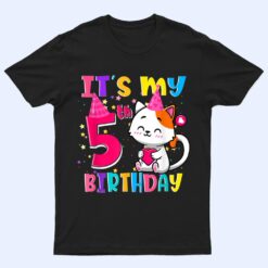 It's My 5th Birthday Gifts 5 Year Old Girl Funny Cat Lover T Shirt