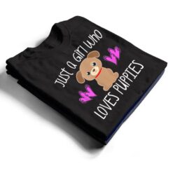 JUST A GIRL WHO LOVES PUPPIES Cute Puppy Dog Toddler T Shirt - Dream Art Europa