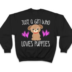 JUST A GIRL WHO LOVES PUPPIES Cute Puppy Dog Toddler T Shirt - Dream Art Europa