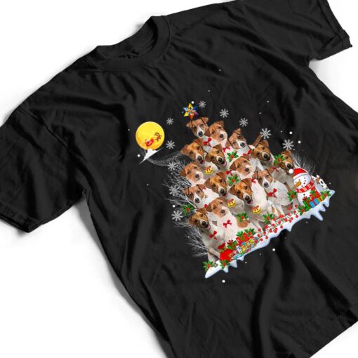 Jack Russell Terrier Dog Lover Matching Santa Christmas Tree T Shirt