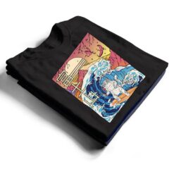 Japanese wave surfing Cat Art Japanese Mount fuji Sunset T Shirt - Dream Art Europa