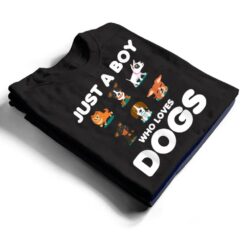 Just A Boy Who Loves Dogs Funny Puppy Dog T Shirt - Dream Art Europa