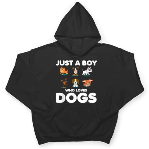 Just A Boy Who Loves Dogs  Funny Puppy Dog T Shirt