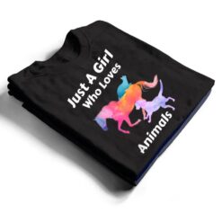 Just A Girl Who Loves Animals Dog Cat Horse T Shirt - Dream Art Europa