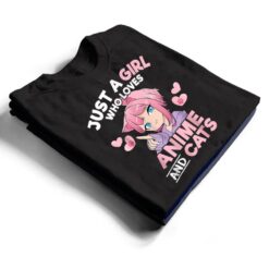 Just A Girl Who Loves Anime And Cats Cute Otaku Manga T Shirt - Dream Art Europa