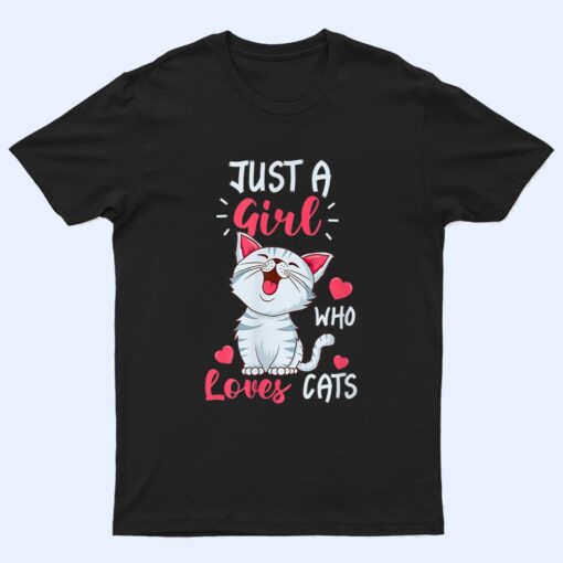 Just A Girl Who Loves Cats  Cute Cat Lover Gifts T Shirt