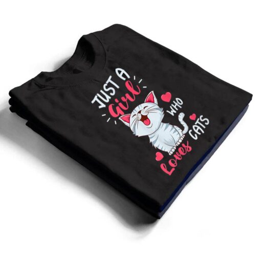 Just A Girl Who Loves Cats  Cute Cat Lover Gifts T Shirt