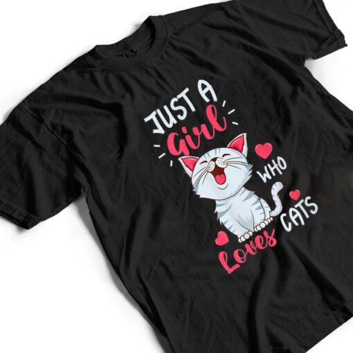 Just A Girl Who Loves Cats  Cute Cat Lover Gifts T Shirt