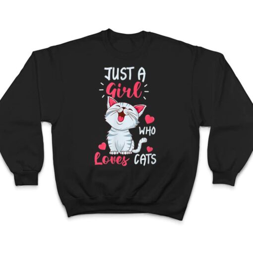 Just A Girl Who Loves Cats  Cute Cat Lover Gifts T Shirt