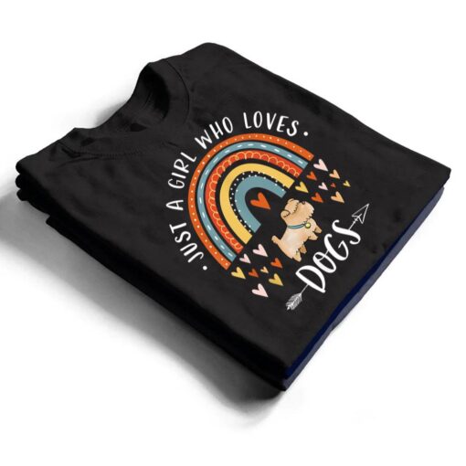 Just A Girl Who Loves Dogs Rainbow Gifts For Puppy Lover T Shirt