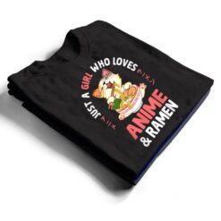 Just a Girl Who Loves Anime Cat and Ramen Girls Teens Women T Shirt - Dream Art Europa