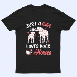 Just a Girl Who Loves Dogs And Horses Flowers T Shirt