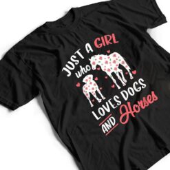 Just a Girl Who Loves Dogs And Horses Flowers T Shirt - Dream Art Europa