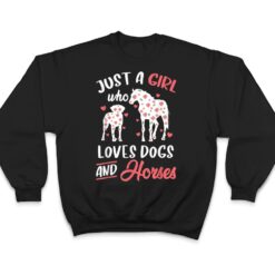 Just a Girl Who Loves Dogs And Horses Flowers T Shirt - Dream Art Europa