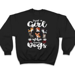 Just a Girl Who Loves Dogs Puppy Funny T Shirt - Dream Art Europa